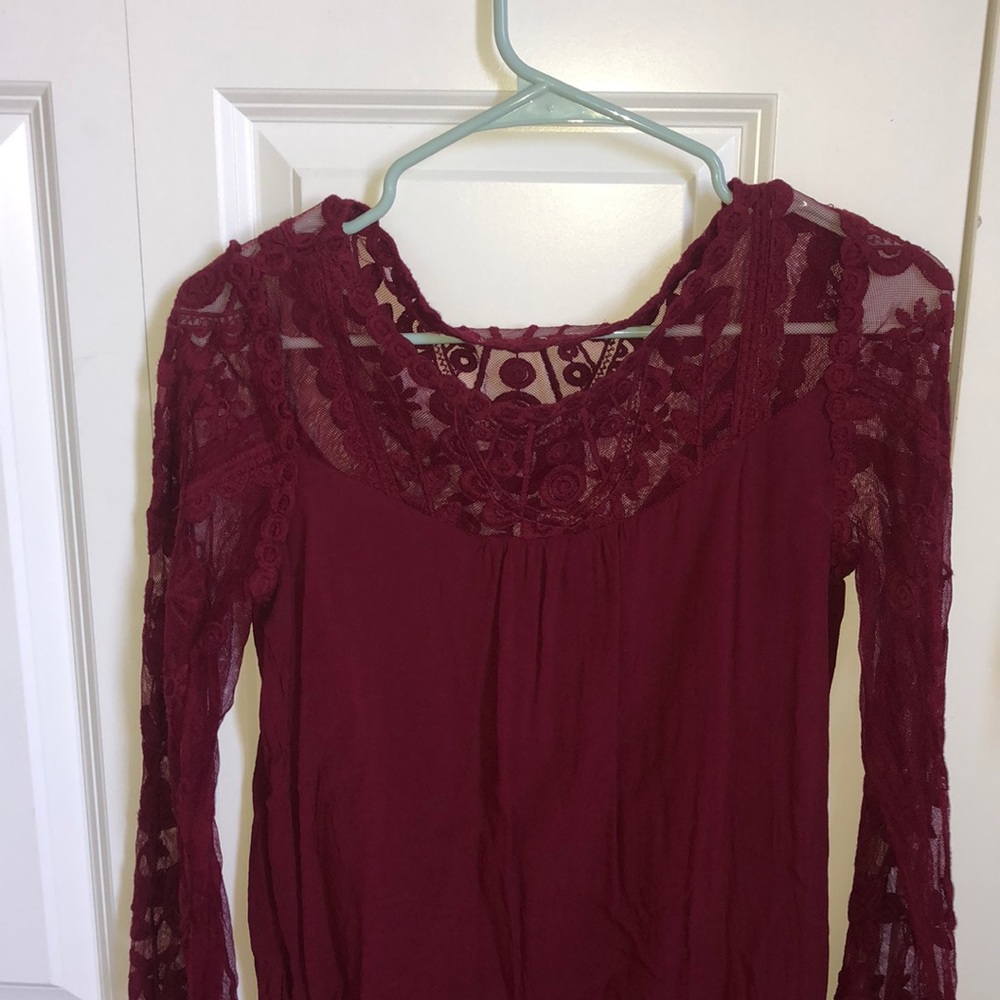 Lace red long sleeve